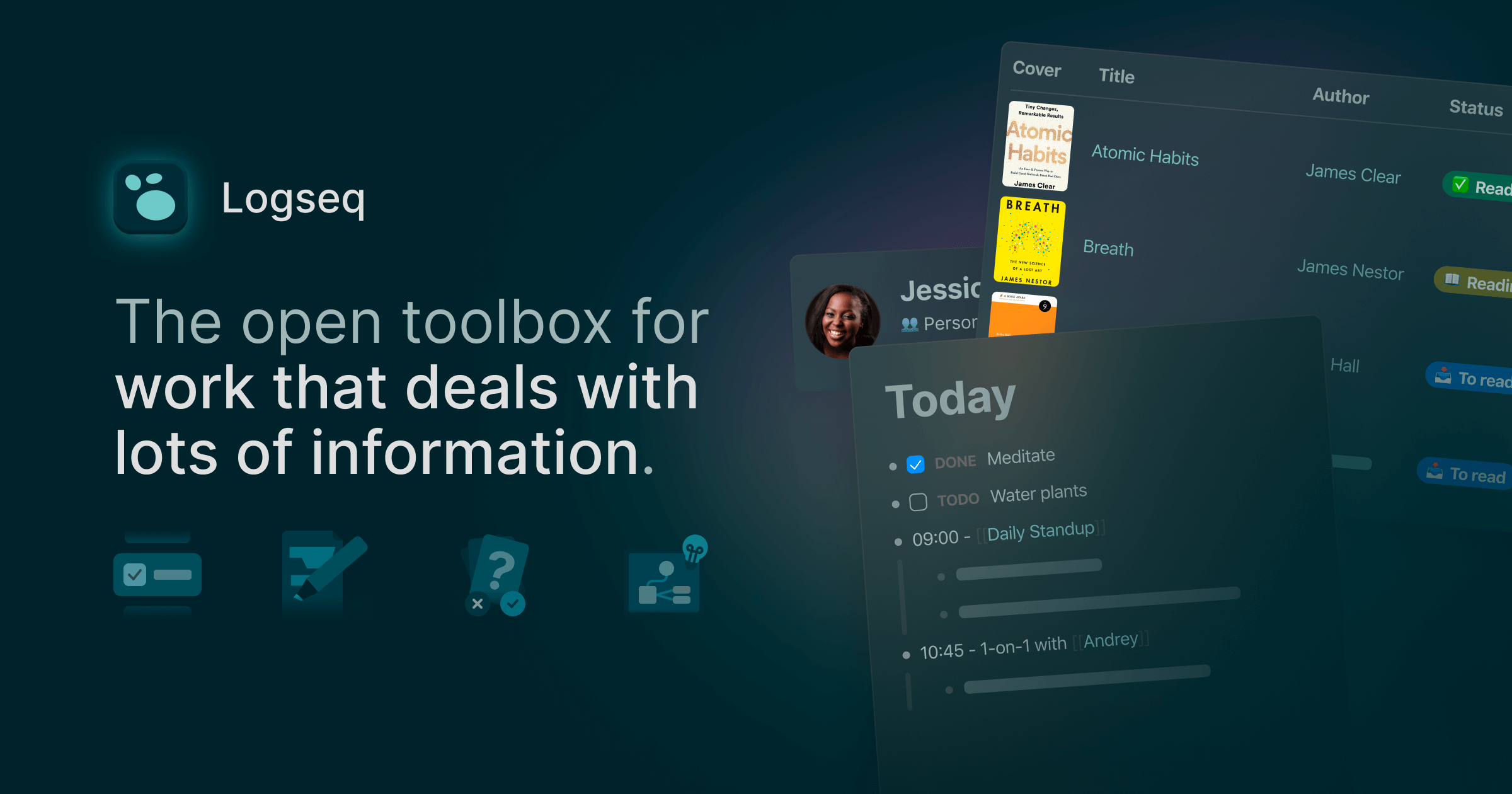 Logseq — блочные заметки и граф знаний (источник: logseq.com)